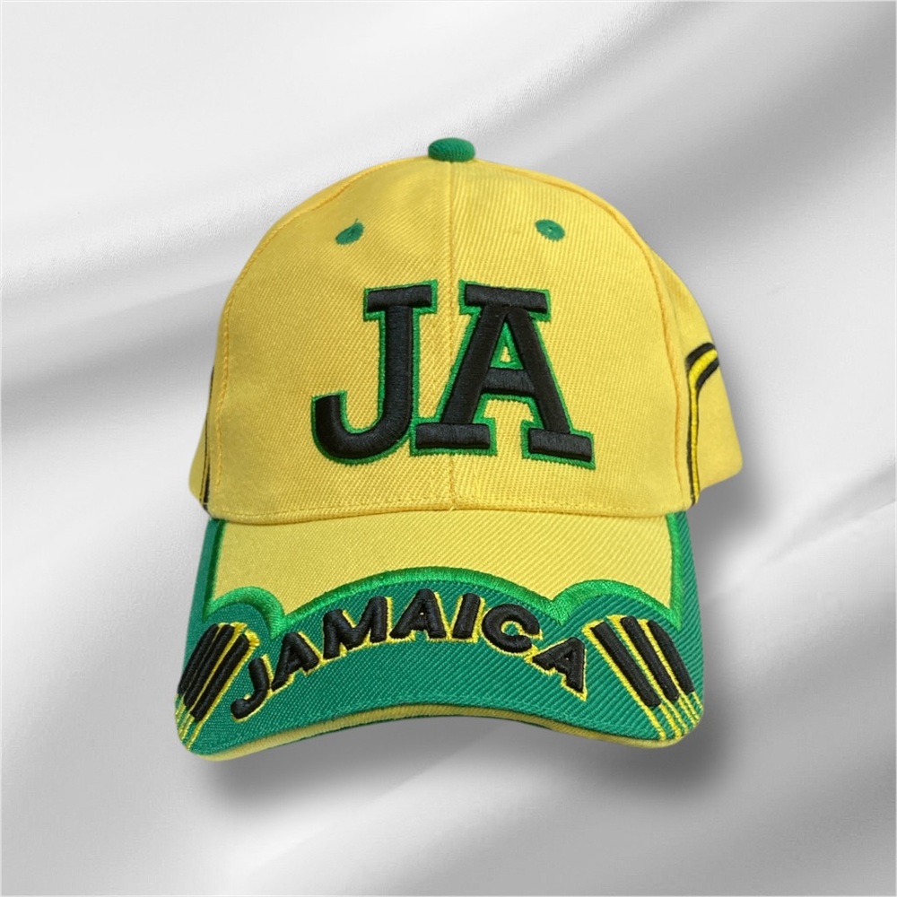 Vibrant Jamaican Baseball Hat 54cm with Velcro Adjustable Strap EUC Like New